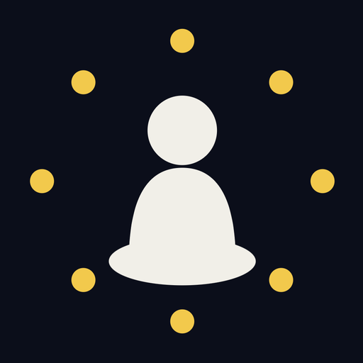 ResetScroll mascot — a meditating figure surrounded by a ring of gold dots